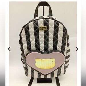 Betsy Johnson Backpack Women's, Color Black/ White